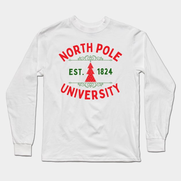 North Pole University Long Sleeve T-Shirt by OspreyElliottDesigns